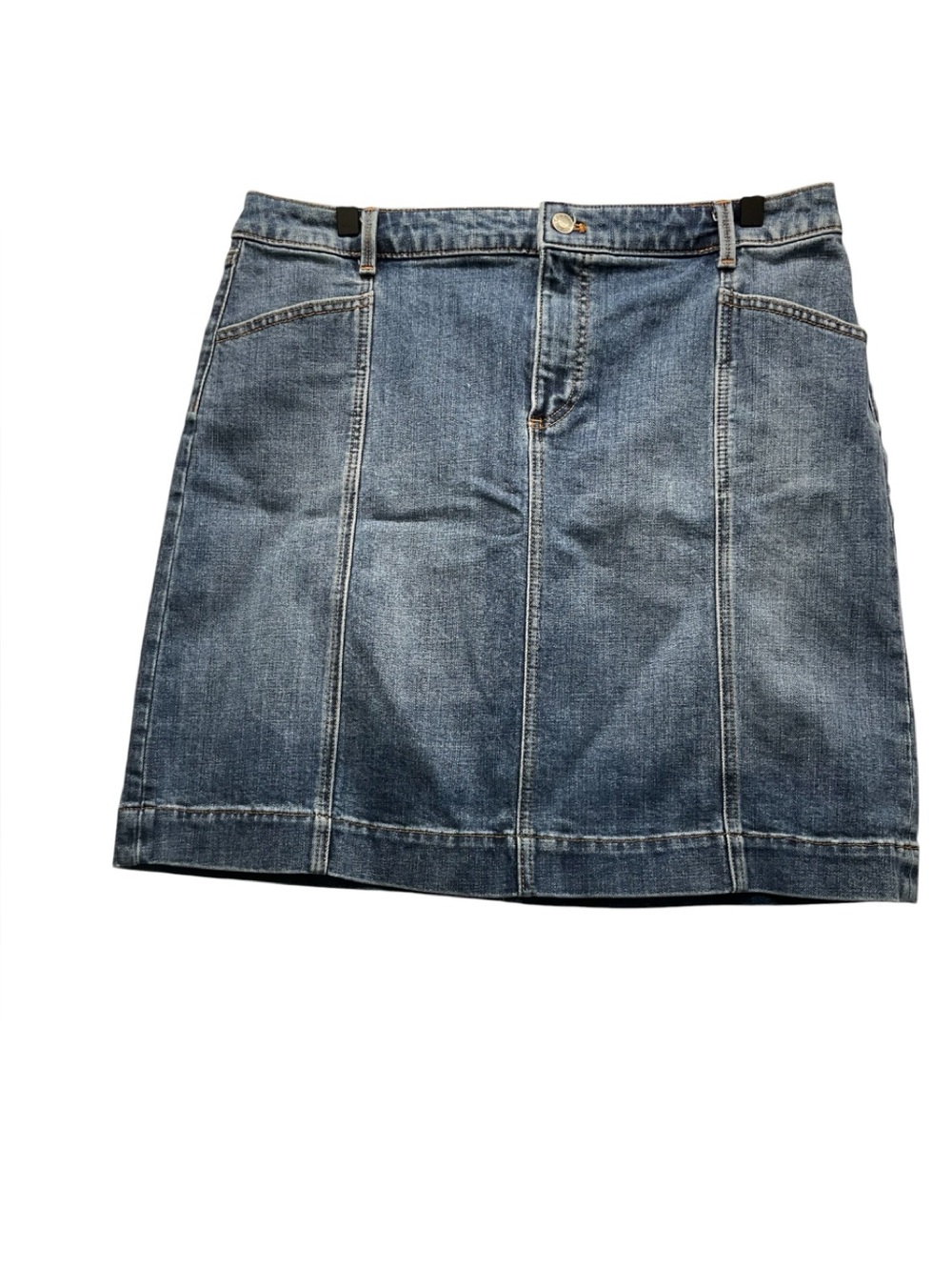 Talbots Denim A-Line Skirt Montauk Wash Size 14 chic Preppy Timeless